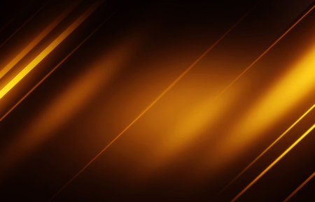 Abstract gold light trails in the darkの写真素材
