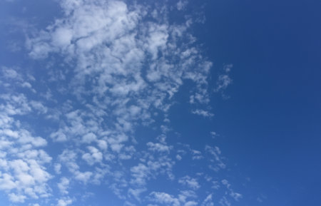 Beautiful blue sky with white cloudsの写真素材