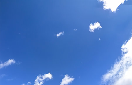 Beautiful blue sky with white cloudsの写真素材
