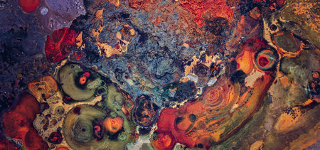 Abstract macro view of the paint and rust on the body of a carの写真素材