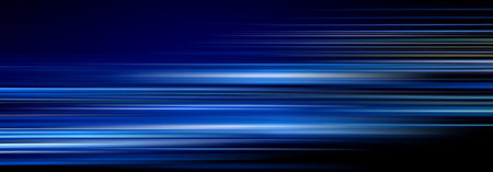 blue light trails in the darkの写真素材