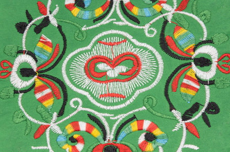 Chinese embroidery closeup. Auspicious patterns.の写真素材