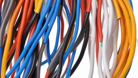 Group of colored electrical cablesの写真素材