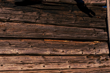 old rustic wooden planks eaten by cariesの写真素材