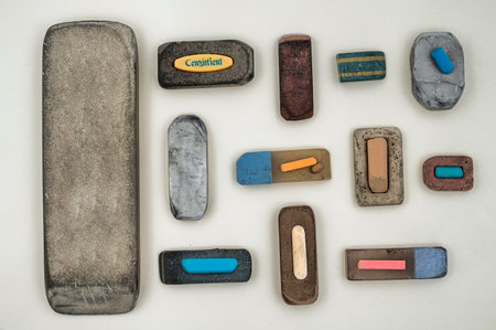 old vintage eraser on old paperの写真素材