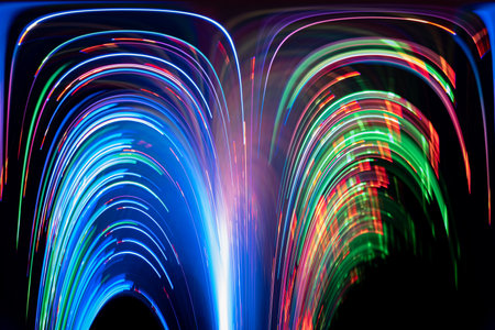 speed light line motion blur on dark background
