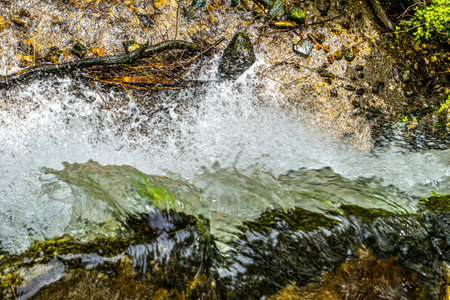 the waterfall seen from aboveの写真素材