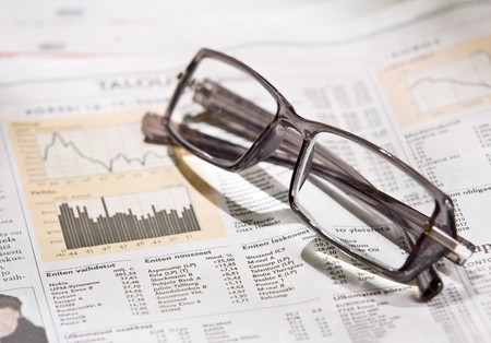 Analysis in a down marketの写真素材