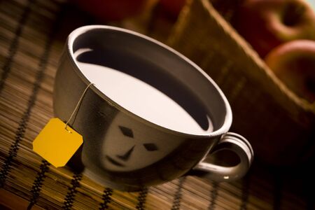 cup of tea in the eveningの写真素材