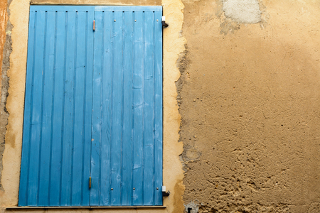 A typical window of a house in the town of Valensole in Provence, Franceの写真素材