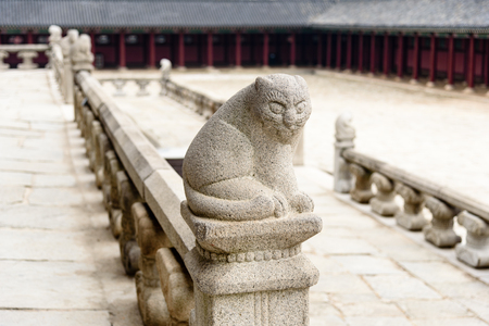 Korean Sculpture at Gyeongbokgung Palace in Seoul, South Korea.のeditorial素材