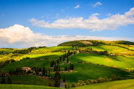 View of Tuscany countryside in springの写真素材