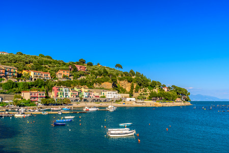 Scenic view of the Mediterrean Sea in Porto Venere, Liguria, Italyの写真素材