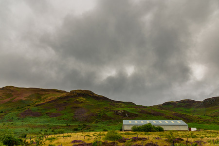Scenic view of the scottish nature near the bridge for the Isle of Skye.の写真素材