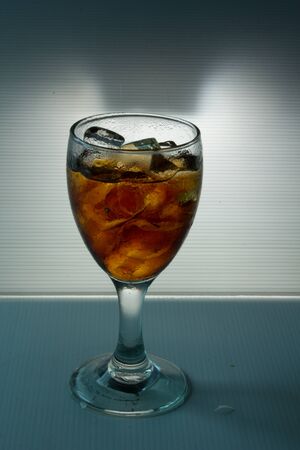 Wine glass with sparkling blackの写真素材