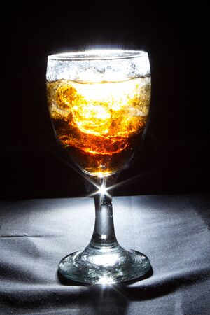Wine glass with sparkling blackの写真素材