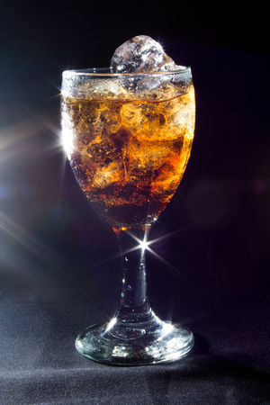 Wine glass with sparkling blackの写真素材