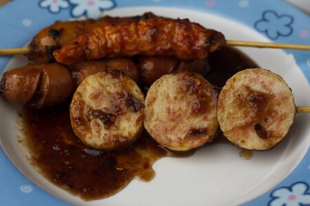 Swedish meatballs with cranberry jam,front viewの写真素材