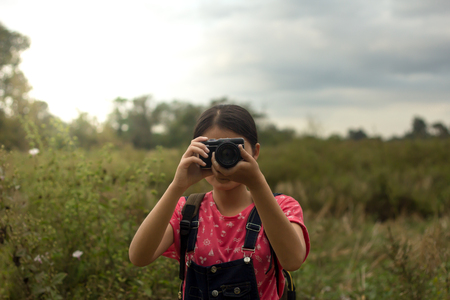 The camera captured a white sky background.の写真素材