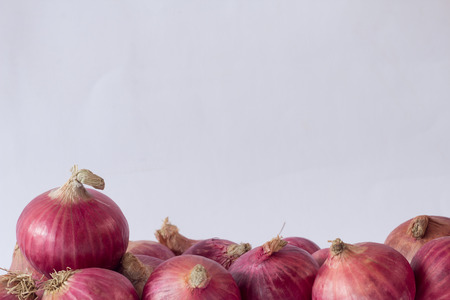 Onions on the floor,Front view.の写真素材