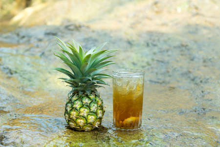 Pineapple juice hot,Pineapple juice to cure thirst,copy spaceの写真素材