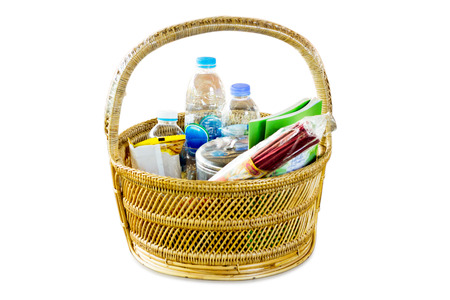 Basket to measure,The basket to the merit.の写真素材