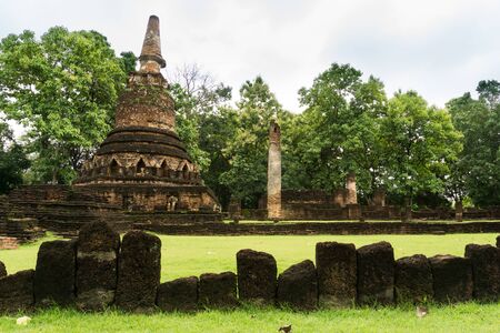 Kamphaeng Phet, thailand - july 1,2017 : Kamphaeng Phet Historical Park at Kingdom Of Thailand.のeditorial素材