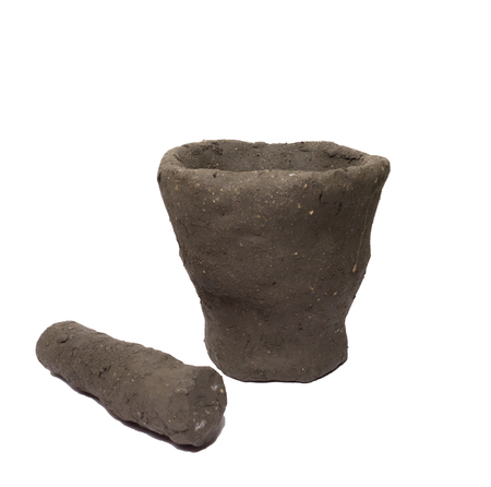 Mortar on white background.の写真素材