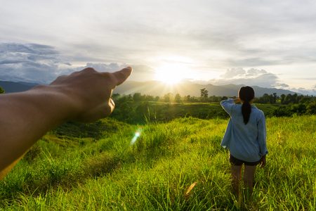 Sunset Travel in the Rainy Season,Free travel.の写真素材