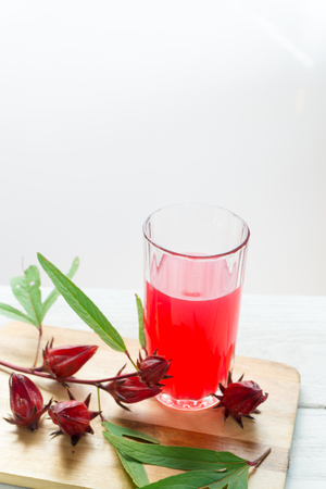 Roselle juice for health.a drink for good health.の写真素材