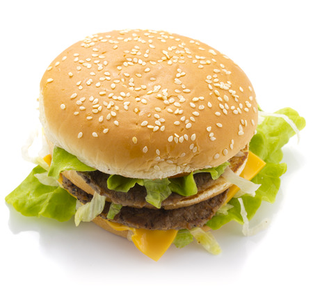 Hamburger isolated on white の写真素材