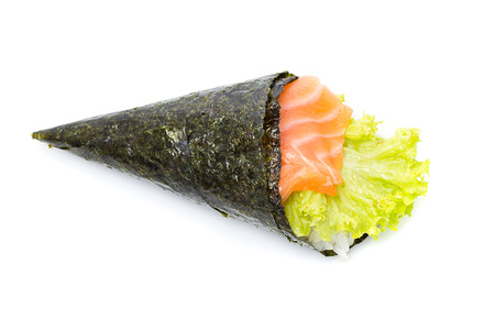 Salmon sushi temakiの写真素材
