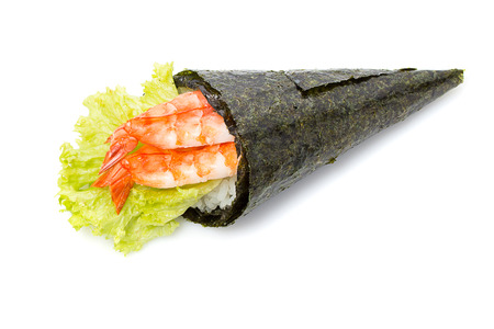 Shrimp sushi temakiの写真素材