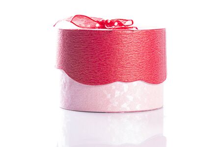 Gift box on white background with shadowの写真素材