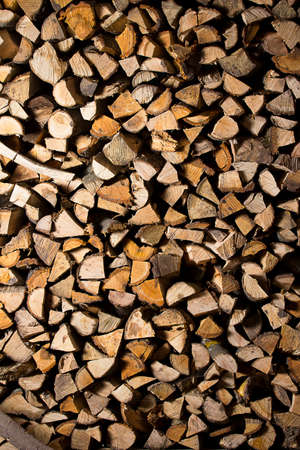 firewood / Dry firewood in a pile for furnace kindlingの写真素材
