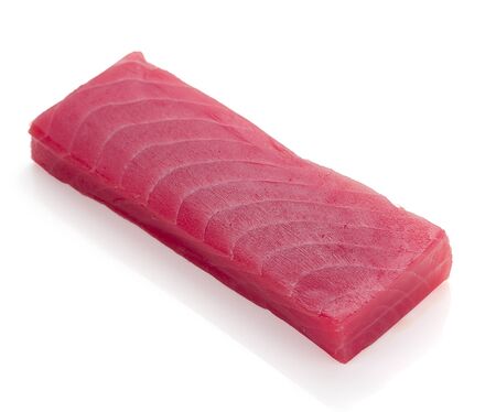Tuna fillet isolated on white backgroundの写真素材