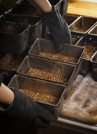 fresh bread in the kitchen of the bakery