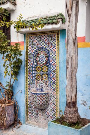fountain with Moroccan mosaicの写真素材