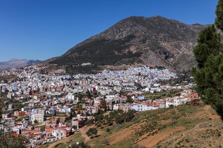 blue city of Moroccoの写真素材