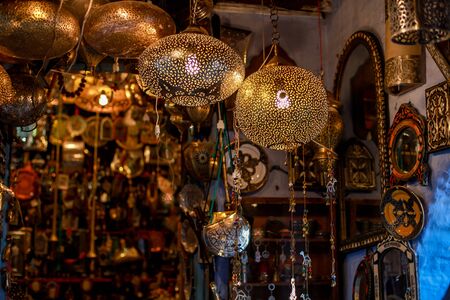 Moroccan chandeliers and lanternsの写真素材