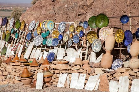 pottery at the Moroccan Bazaarの写真素材