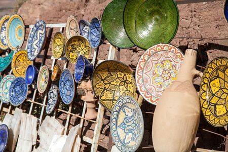 pottery at the Moroccan Bazaarの写真素材