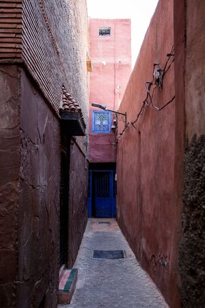 empty Moroccan streets during the dayの写真素材
