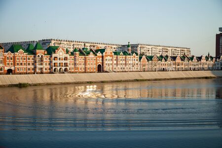 houses on the river Bank. Yoshkar-Olaの写真素材