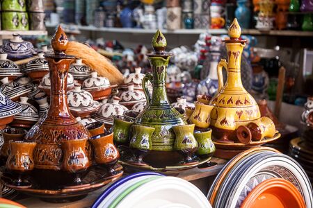 pottery at the Moroccan Bazaarの写真素材