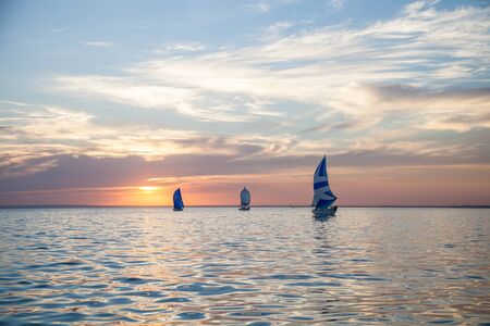 Yacht back to shore after the regatta
