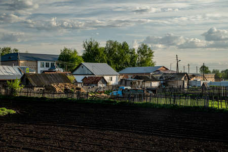 classic Russian village in summer
