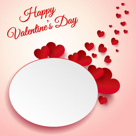 Valentines day. Abstract cards with paper hearts.Vector illustration.のイラスト素材