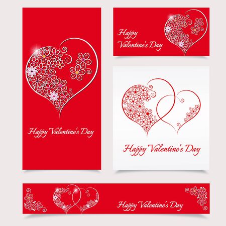 Happy Valentines Day lettering Greeting Cardのイラスト素材