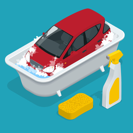 Car Washing. car wash service.のイラスト素材